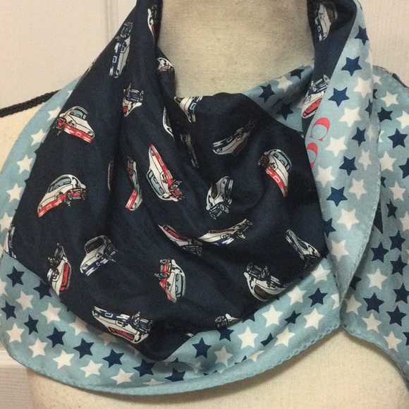 Vintage Coach silk scarf cars and stars theme - Picture 2 of 8